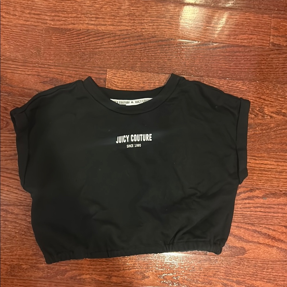 Juicy Couture Black Short Sleeve Tee Modern Cropped